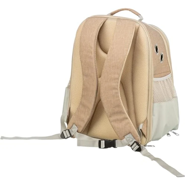TRIXIE Hunde-Rucksack Willow - Hunderucksack bis 7kg, gepolsterte Rückenpartie und integrierte Kurzleine - Schwarz – Bild 2