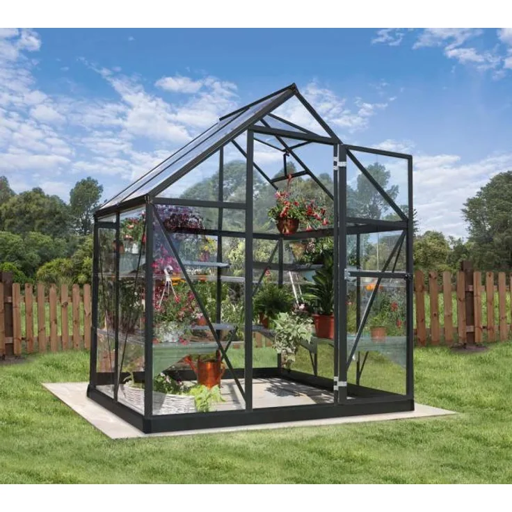 Palram - Canopia Aluminium Gewächshaus Harmony 64 | grau | 125x185x208 cm