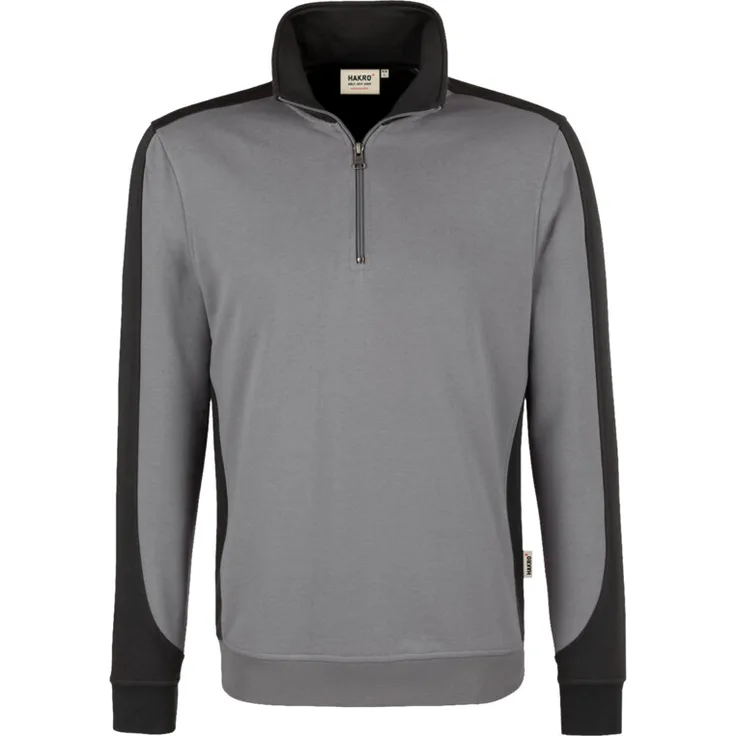HAKRO Zip-Sweatshirt Contrast Mikralinar 476, titan/anthrazit, 5XL
