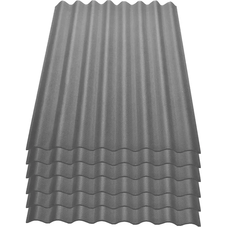Onduline Easyline Dachplatte Wandplatte Bitumenwellplatten Wellplatte 6x0,76m² - grau