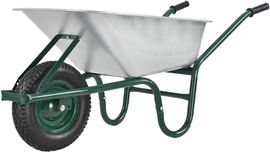 Juskys Schubkarre, 100 Liter Volumen, 210 kg Belastbarkeit, Luftreifen mit Metallfelge