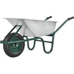 Juskys Schubkarre, 100 Liter Volumen, 210 kg, Luftreifen mit Metallfelge, Garten Karre Schiebkarre Transportkarre