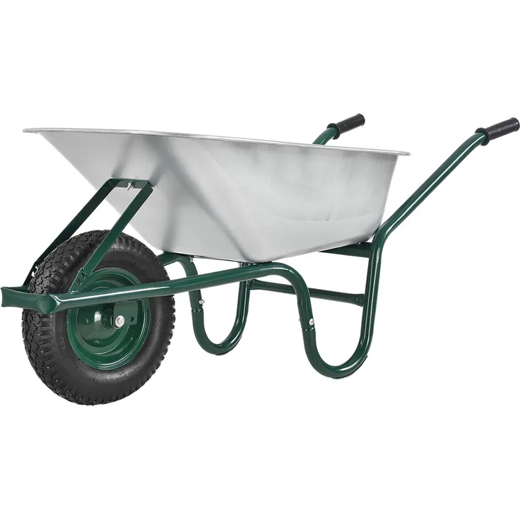Juskys Schubkarre, 100 Liter Volumen, 210 kg, Luftreifen mit Metallfelge, Garten Karre Schiebkarre Transportkarre