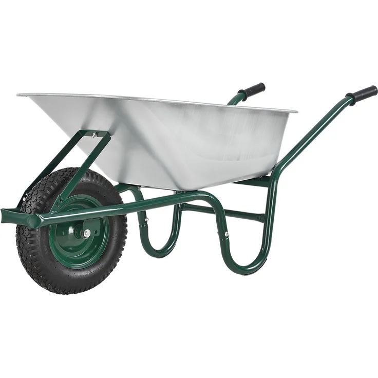 Juskys Schubkarre, 100 Liter Volumen, 210 kg, Luftreifen mit Metallfelge, Garten Karre Schiebkarre Transportkarre – Bild 1