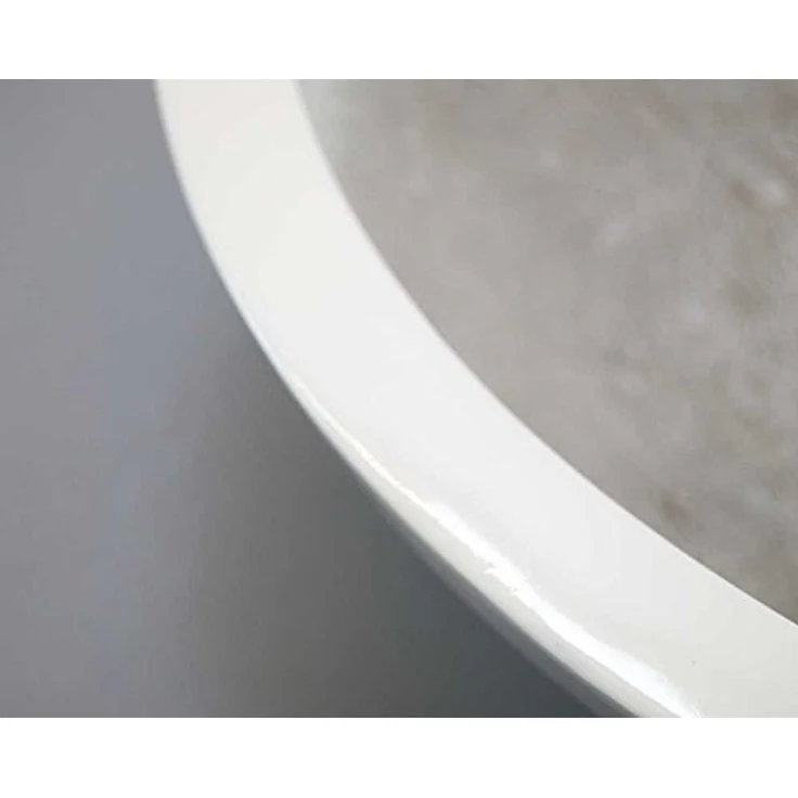 Elegant Einrichten Pflanzkübel Fiberglas Schale-Rund, Hochglanz Weiß, D34xH12cm, UV-beständig und frost-sicher – Bild 4