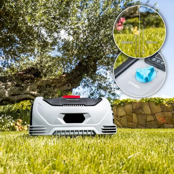 Cecotec GrassHopper 500 Connected, Mähroboter für Rasenflächen bis 500 m², WLAN-fähig, 20 V Lithium-Ionen-Akku, Schnitthöhenanpassung 20-55 mm, leichte Bauweise, max. Steigung 27 % – Bild 6