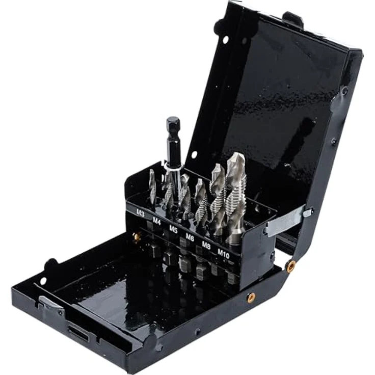 BGS technic HSS-G Bohrer-/Gewindeschneider-Satz, 7-tlg. mit magnetischem Bithalter, für M3 bis M10 Gewindegrößen – Bild 3
