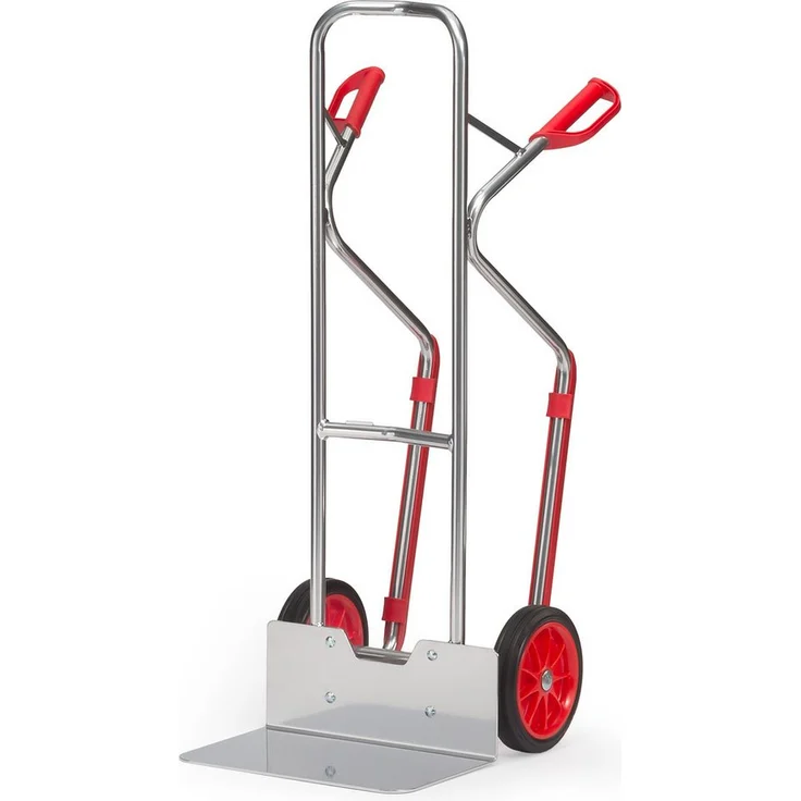 FETRA Sackkarre Alu-Stapelkarre A1331V, leichte Aluminiumkonstruktion mit austauschbarer Aluminiumschaufel, Vollgummibereifung für sicheren Transport von runden Gütern