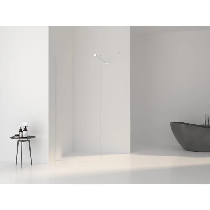 STANO Walk In Duschwand VENLO, Chrom, 8 mm Sicherheitsglas, 200 cm hoch, variabel 60-180 cm