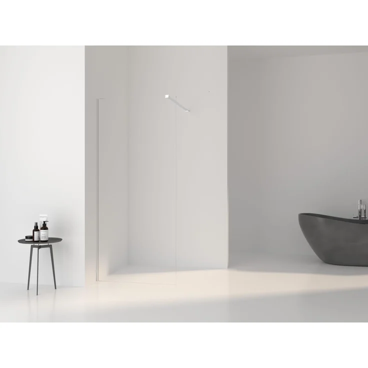 STANO Walk In Duschwand VENLO, Chrom, 8 mm Sicherheitsglas, 200 cm hoch, variabel 60-180 cm