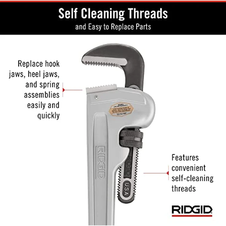 RIDGID 31110 Modell 836 gerade Aluminium-Rohrzange, 36'' Sanitär-Schraubenschlüssel – Bild 6