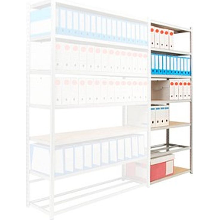 Manorga Anbau-Schwerlastregal EPSILINE ASZ2510607SAAA099, silber, 100x60x252 cm, 7 Fachböden, maximale Tragkraft 1600 kg