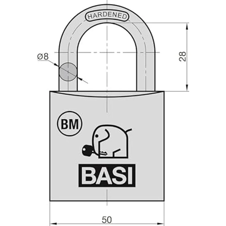 BASI - BM - Vorhangschloss - 50 mm - Messing - Gleichschließend Nr. 41 – Bild 5