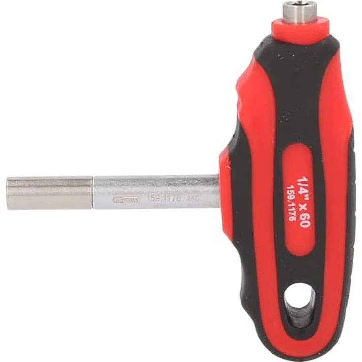 KS Tools Bit-Schraubendreher 1/4" Doppel-Bithalter, magnetisch mit 2-Komponentengriff und Chrom Vanadium Klinge – Bild 3