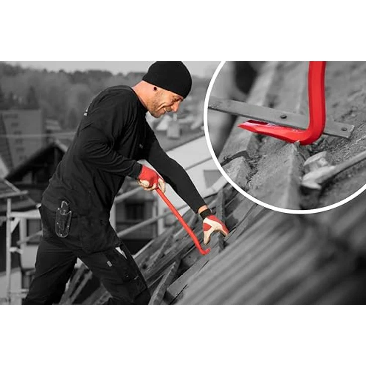 Rennsteig Nageleisen-Set M, 3-teiliges Set mit Nageleisen XS, 500 mm und 800 mm Länge, hochlegierter Spezial-Werkzeugstahl, signalrot – Bild 3