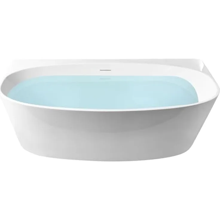 Beliani Badewanne Parnaiba, 280 l, 170 cm, 80 cm, klassisches weißes Acryl, wandmontierbar, platzsparend