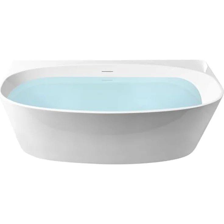 Beliani Badewanne Parnaiba, 280 l, 170 cm, 80 cm, klassisches weißes Acryl, wandmontierbar, platzsparend – Bild 1
