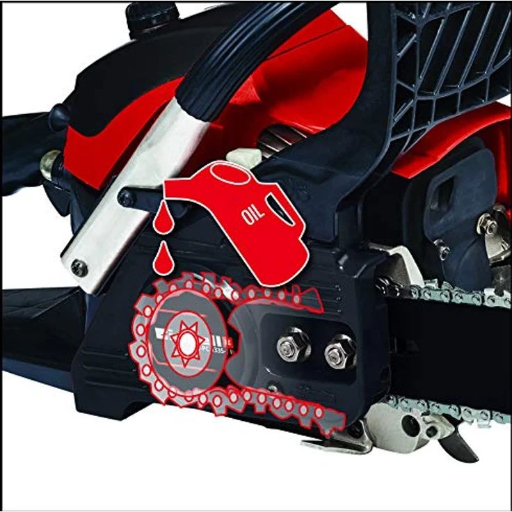 Einhell Benzin-Kettensäge GC-PC 1335-1 I - 1.3 kW, 34,5 cm Schnittlänge, 35 cm Schwertlänge, OREGON-Qualitätsschwert und kette, Antivibration, Rückschlagschutz mit Sofort-Kettenbremse – Bild 3