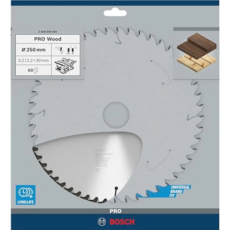 Bosch Professional Kreissägeblatt Optiline Wood (für Holz, 250 x 30 x 3,2 mm, 60 Zähne, Zubehör Kreissäge) – Bild 2