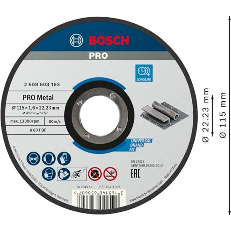 Bosch Professional zu Standard Trennscheibe Hub Gericht für Metall 115 x 1,6 mm ? 2608603163 – Bild 3