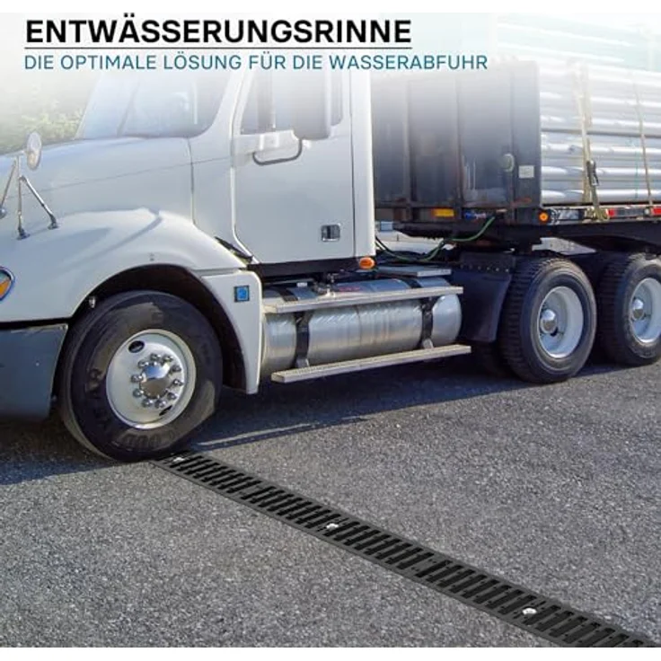 Entwässerungsrinne 1m Abdeckrost 25t Gusseisen Ablaufrinne Abwasserrinne Abwasser – Bild 3