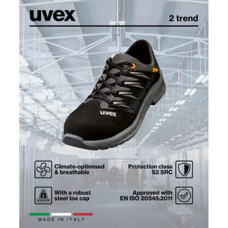 Uvex Safety 2 trend, Sicherheitsschuhe S2, Komfortable Arbeitsschuhe mit anti-twist Hinterkappe, Größe 40 – Bild 8