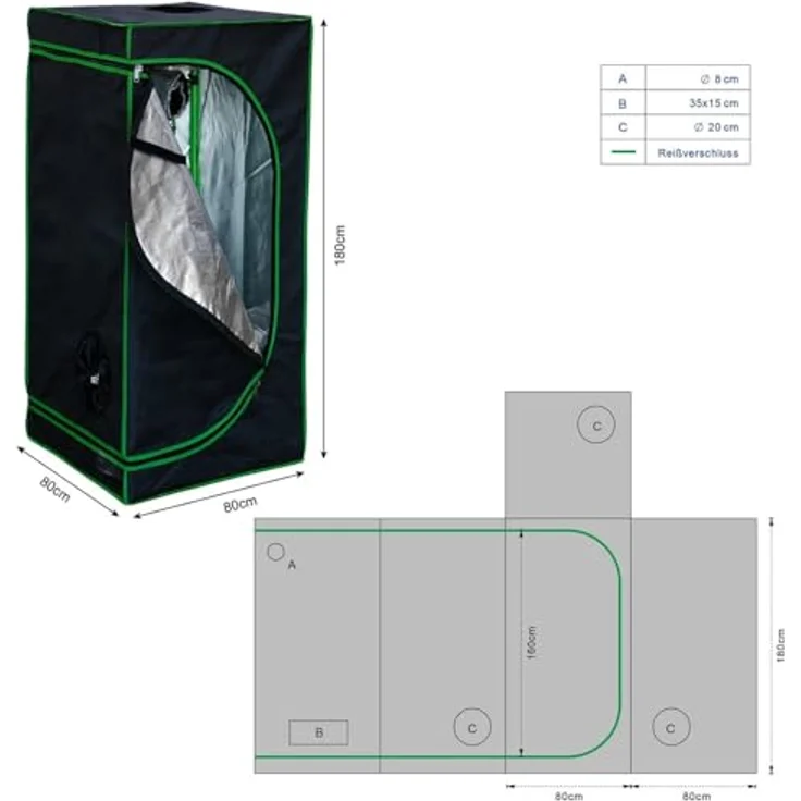 Growschrank c Growbox Growroom Grow Tent Indoor Gewächshaus - Melko – Bild 9