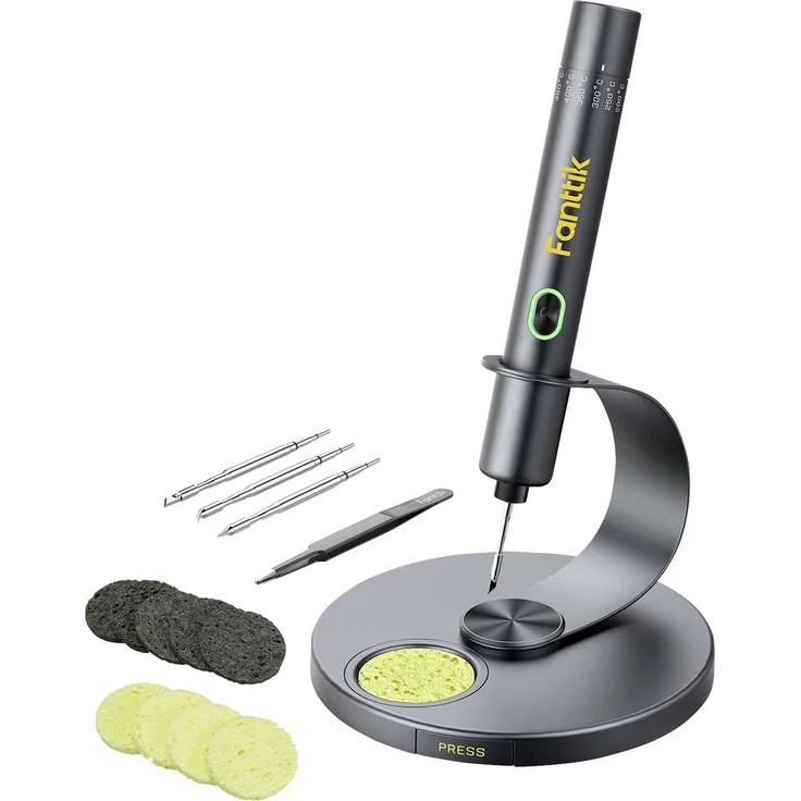 Fanttik NEX T1 MAX Lötkolben-Set, 3.65V 12W Bleistiftform, Temperaturregelung 200-450°C, inkl. Lötspitze