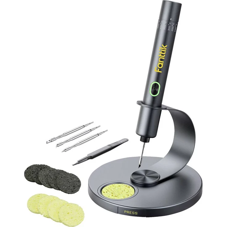 Fanttik NEX T1 MAX Lötkolben-Set, 3.65V 12W Bleistiftform, Temperaturregelung 200-450°C, inkl. Lötspitze