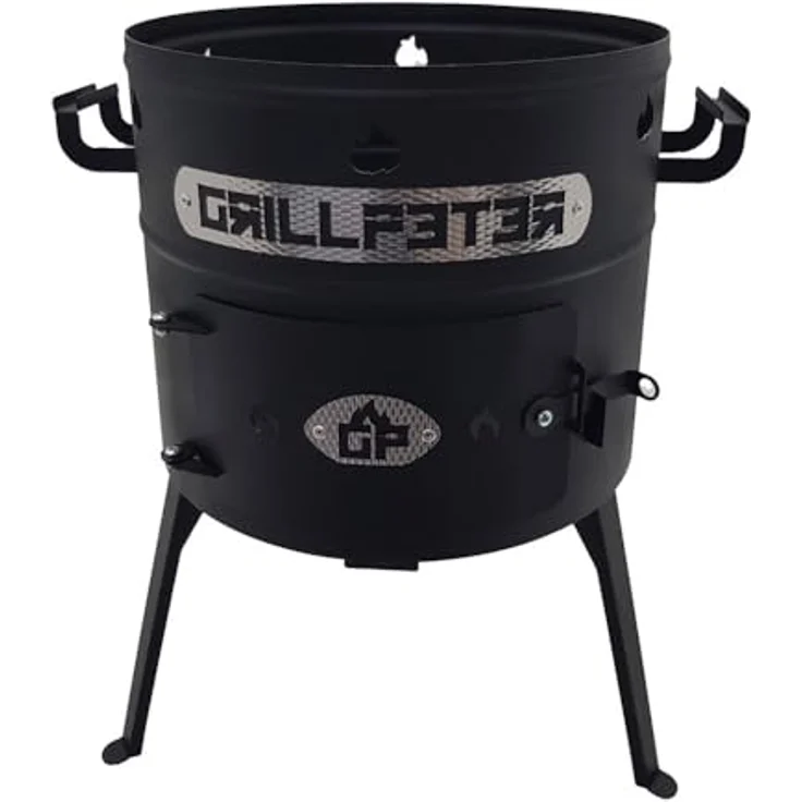 Grillpeter Utschak Set Nurlan D40cm mit Kasan 10L mit Abdeckhaube, Stahl 1,5mm feuerfest lackiert, traditionelles Kochen aus Mittelasien, Gusseisen Kazan 10L, robuste Abdeckhaube – Bild 6