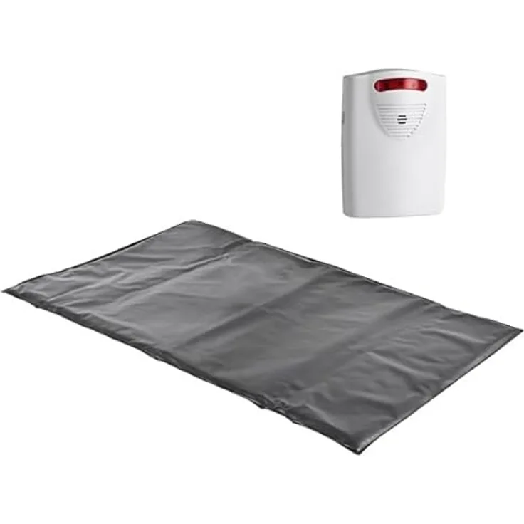 TMF01 Funk-Alarmtrittmatte /-Katzenklingel - schwarz - 95 db - 3 Funktionen: Alarm, Gong laut, Gong leise