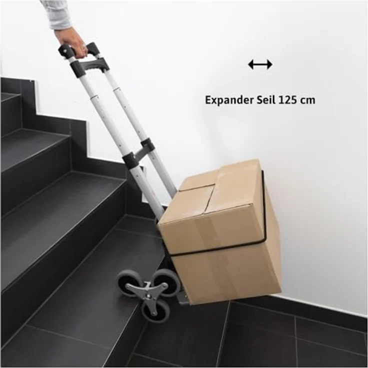 Dönges Treppensteiger-Sackkarre, klappbar, bis 75 kg Traglast, schwarz/grau, vielseitig einsetzbar – Bild 6