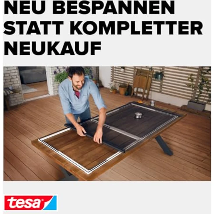 tesa Insect Stop Fliegengitter Ersatzrolle aus Fiberglas-Gewebe für tesa ALU COMFORT Mückennetz Fenster & Tür - Ersatz-Rolle 120cm x 250cm, anthrazit – Bild 4
