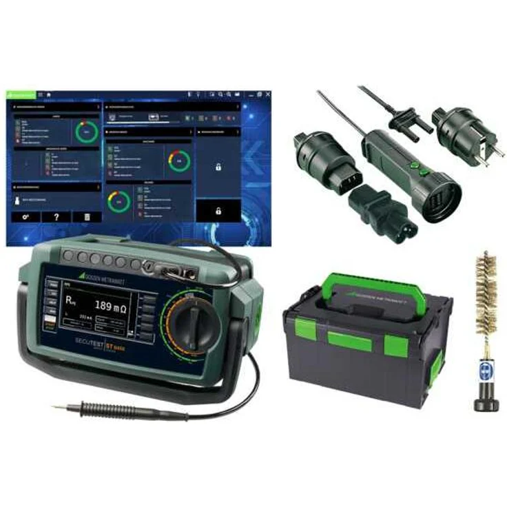 Gossen SECUTEST ST BASE M708A, Multimeter Set zur elektrischen Sicherheitsprüfung mit IZYTRONIQ Software und Bürstensonde