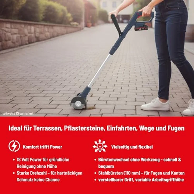 GUEDEAKTIVBANK Akku-Fugenreiniger GFR 18-201-05, kabelloser Fugenreiniger für präzise Gartenpflege – Bild 4