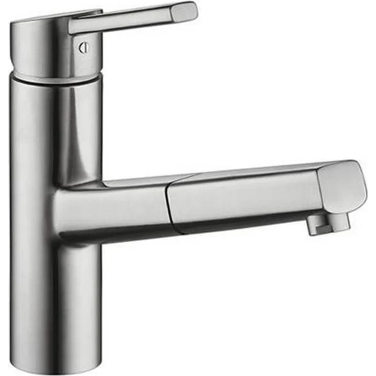 KWC Küchenarmatur Naber Luna E8, Einhebelmischer mit ausziehbarem Auslauf, Edelstahl Hochdruck, 130° schwenkbar, TouchProtect