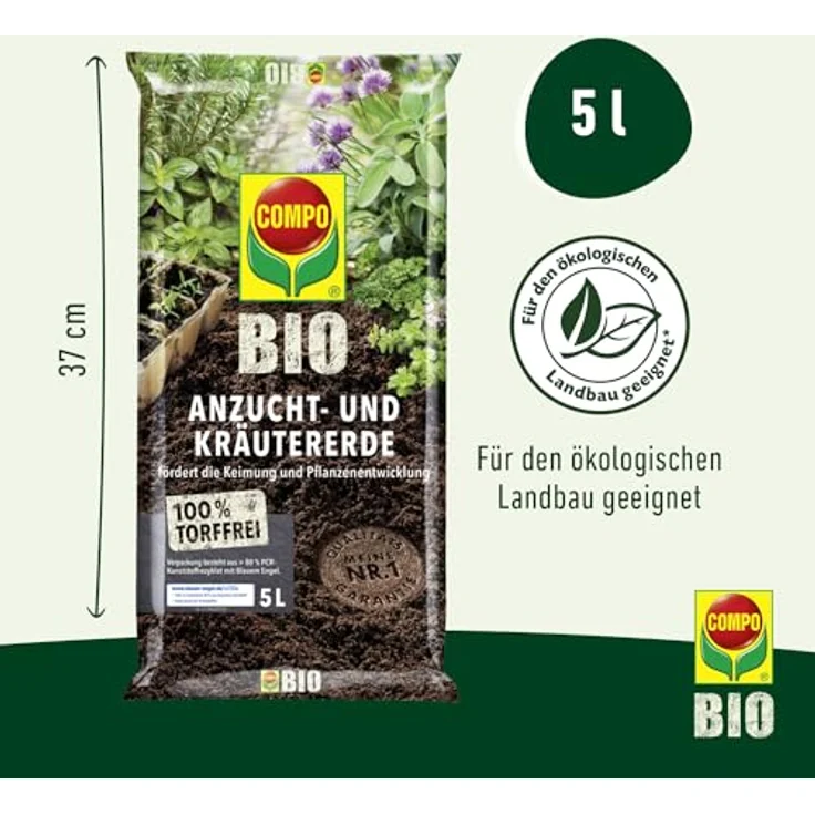 Compo Bio Anzucht- und Kr¤utererde, 5 Ltr – Bild 3