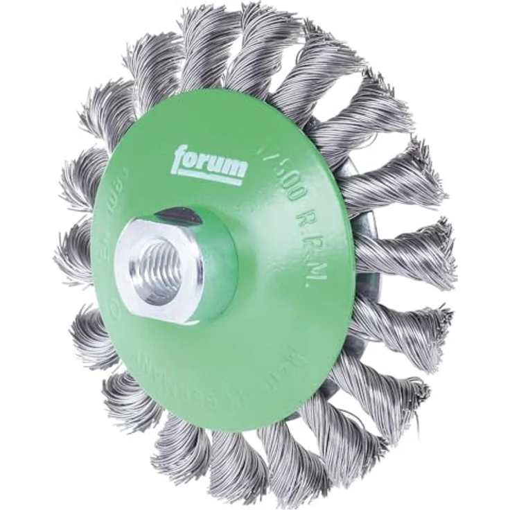 Forum Kegelbürste Rostfrei M14, 115 x 0,35 mm gezopft, für gründliche Reinigungsarbeiten, grün