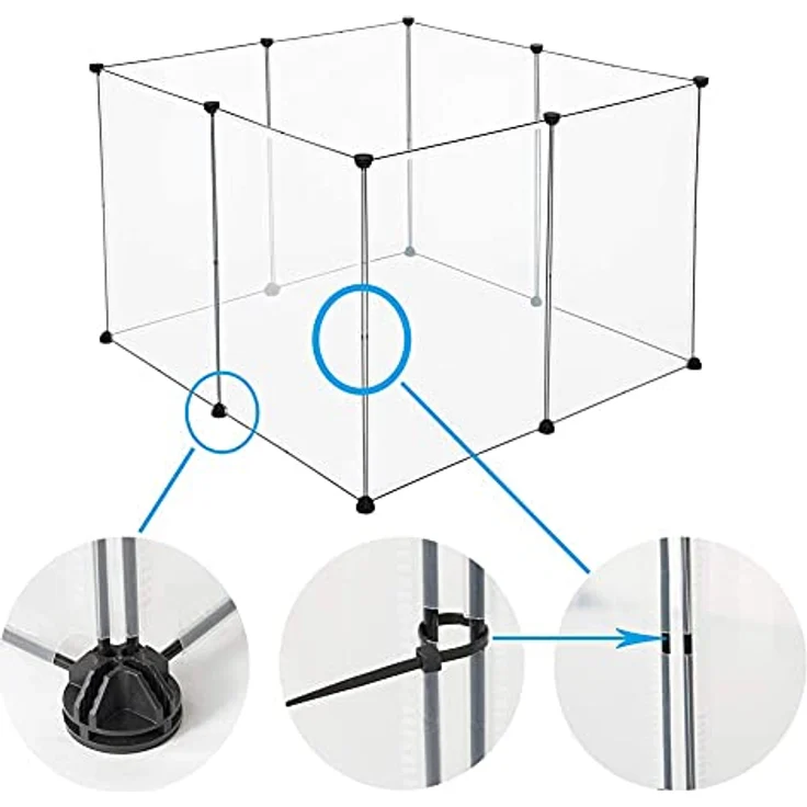 EUGAD Freigehege für Kaninchen, Meerschweinchen Gehege, BHT 102x70x102cm – Bild 5