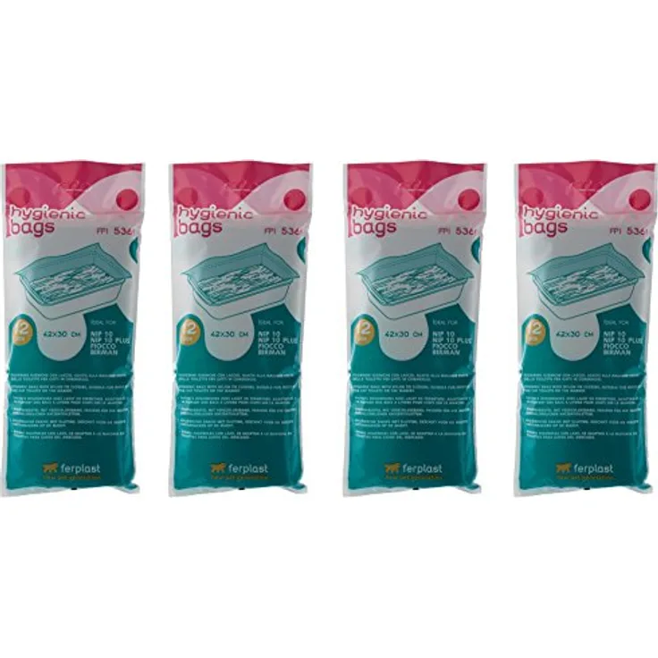 Ferplast FPI 5361 Hygienebeutel Sägespäne für Katzenstreu NIP 10 und NIP 10 Plus – Lot de 4