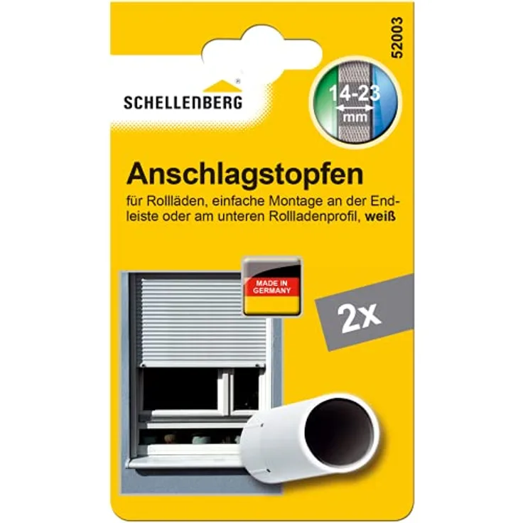 Schellenberg 52003 Rolladenstopper Anschlagstopfen für Rollladen 2 Stück - Doppelpack, Weiß