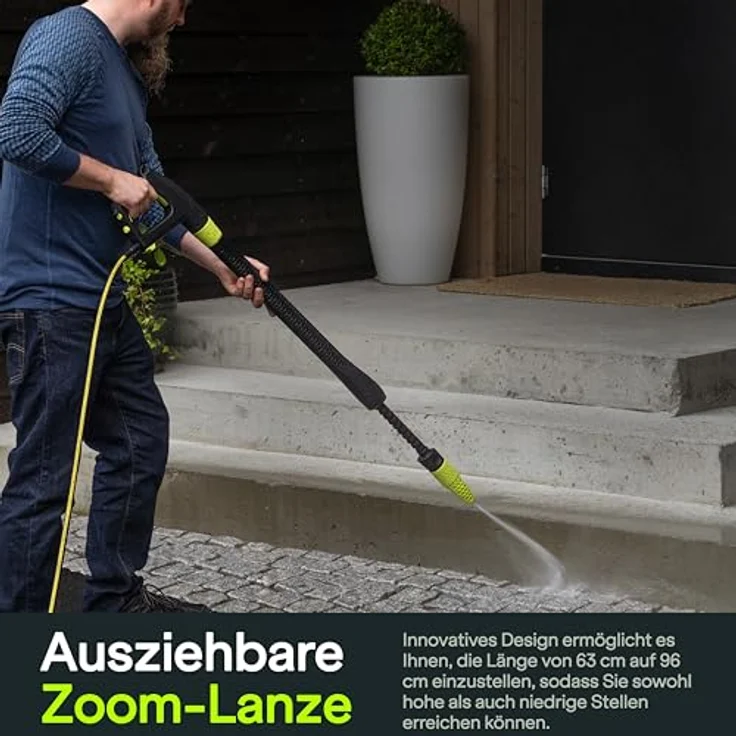 AVA Hochdruckreiniger Master P60 XL, 145bar, 500L/h 2100 W - inkl. Terrassenreiniger, Schlauchtrommel, Variodüse, Dreckfräse, Hochdruckwasserpistole, Zoomlanze & Wasserfilter - AVA of Norway – Bild 3