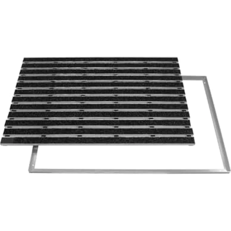 ACO Self® Schuhabstreifer Rips Anthrazit mit Alu Winkelrahmen-75 cm x 50 cm (B x H) – Bild 2
