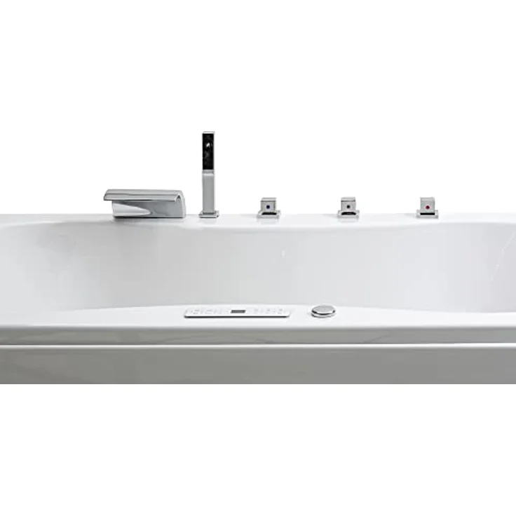 Basera® Whirlpool-Badewanne PREMIUM Palma 190 x 90 cm, weiß, 20 Massagedüsen, Heizung, Ozongenerator - Preisvergleich – Bild 4