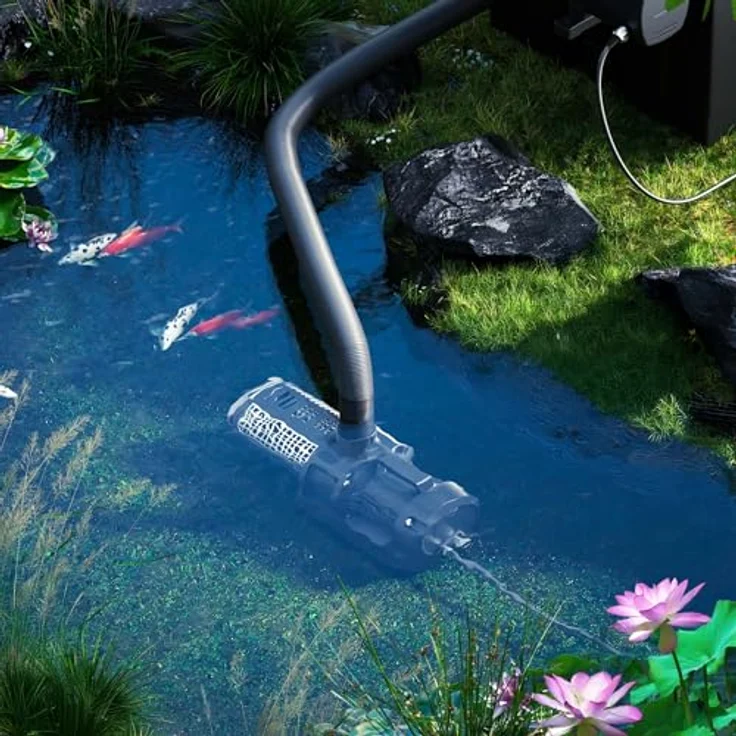 SunSun CET-26000 SuperECO Teichpumpe 26.000 l/h / 330 W, energiesparende Filterpumpe für Koiteiche, Gartenteichpumpe in Blau – Bild 3