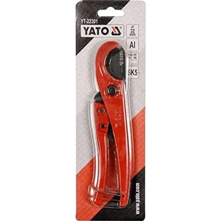 YATO PVC-Rohrschneider YT-22301, V-Schnitt für Rohre bis 32 mm, Aluminium und SK5-Stahl