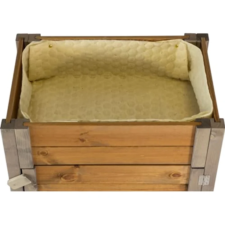 dobar® Rollbares Hochbeet mit Staufach, inkl. Schafswolle, M (60 x 40 x 62 cm), Grau-Braun – Bild 4