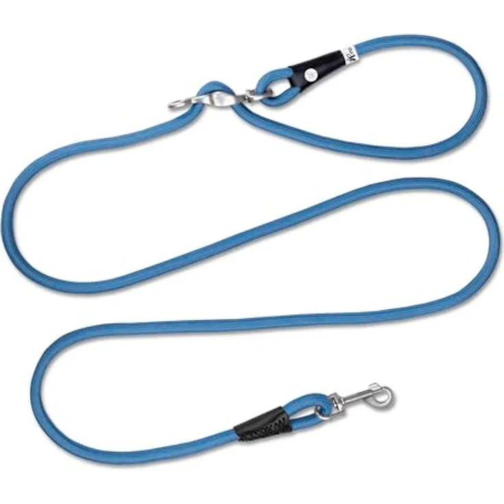 Curli Vario Comfort Leash Blue S, stufenlos einstellbare Hundeleine mit Shock-Absorbing Nylonseil und VARIO-LOCK-Buckle, 2 m – Bild 1