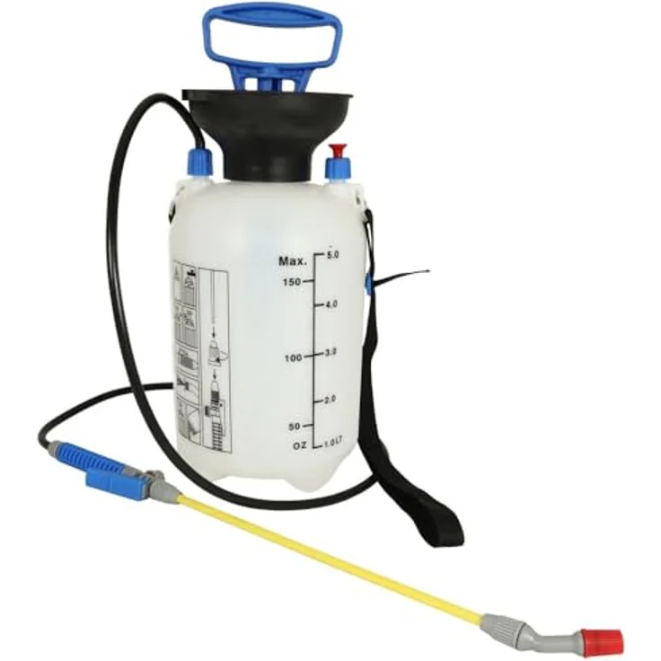 MePla Handdrucksprüher 2L + Gartenspritze 5L - ideal für Haus & Garten, universell einsetzbar, mit stufenlos verstellbarer Düse – Bild 4