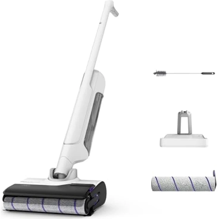 Rowenta GZ7035WO X-Clean 10, kabelloser Akku-Nass-Trockensauger, selbstreinigender Saugwischer, ultraleicht, 60 min Laufzeit, weiß – Bild 1